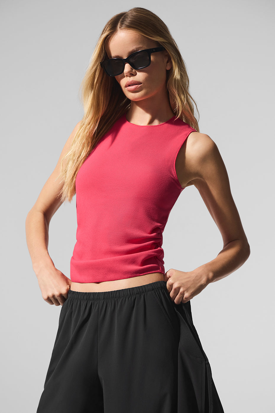 Ribbed En Pointe Tank - Candy Red (W9777R)