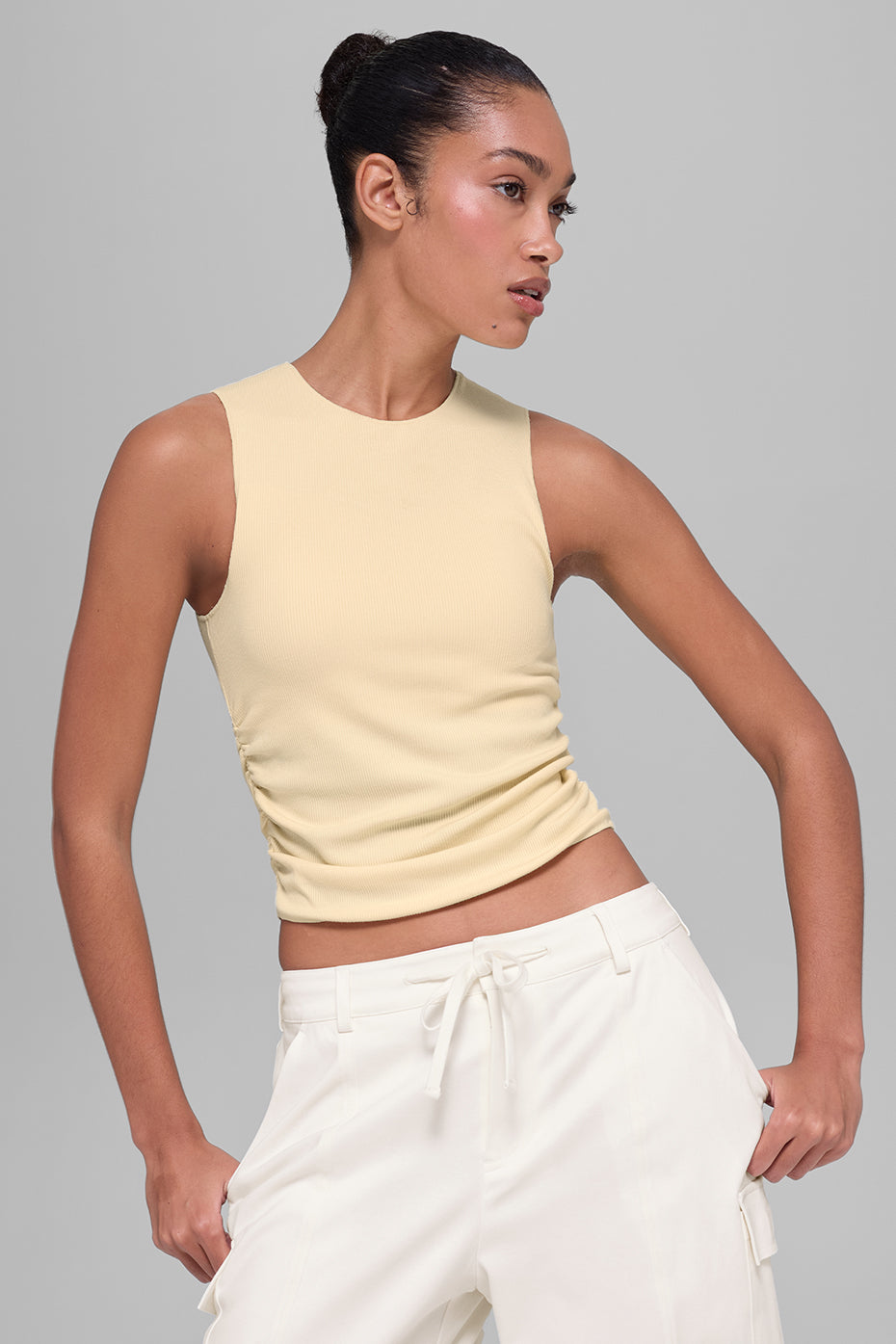 Ribbed En Pointe Tank - Candlelight Yellow (W9777R)