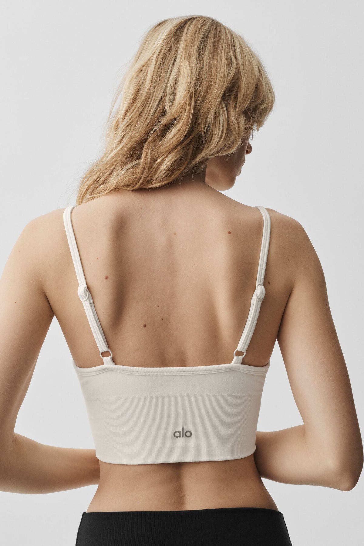 Alo Yoga Seamless Modal Ribbed Delight Bralette in Ivory, product image 3 of 4