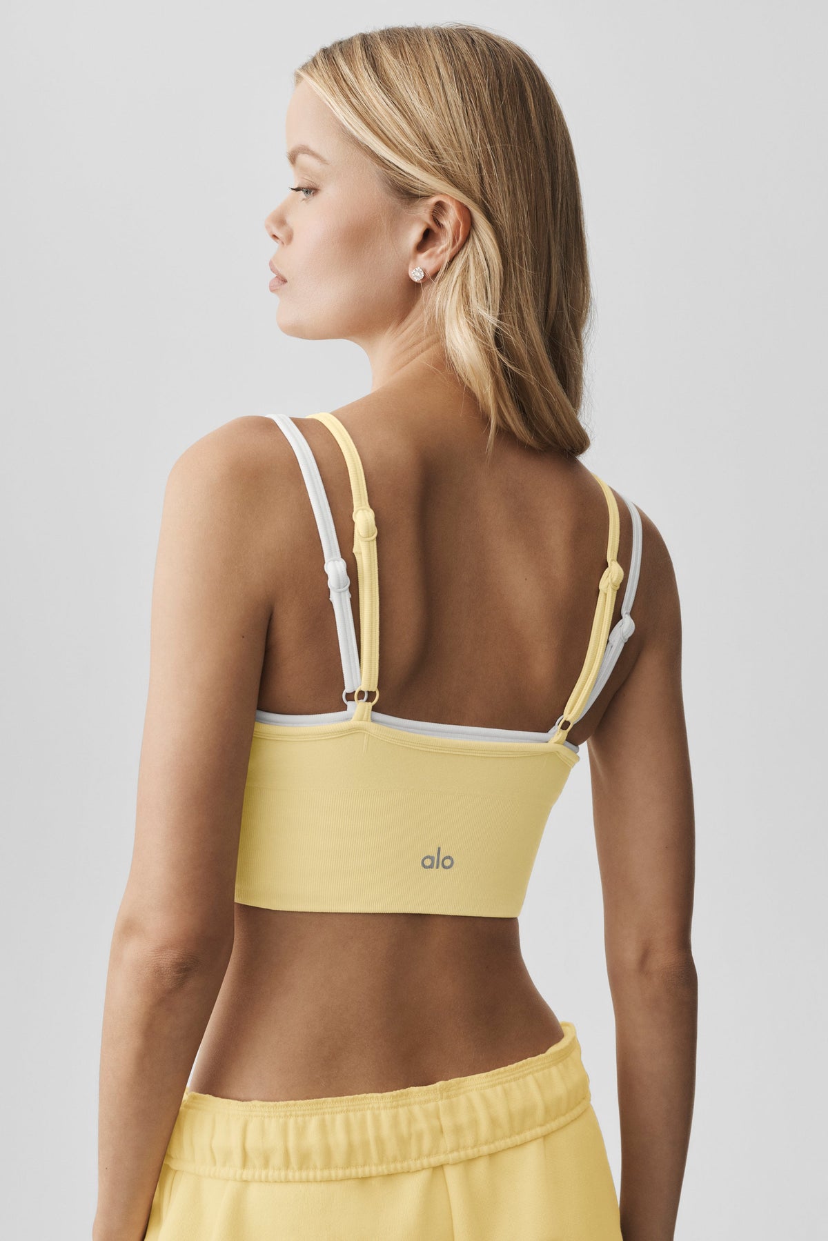 Alo Yoga Seamless Modal Ribbed Delight Bralette in Warm Butter, product image 2 of 4