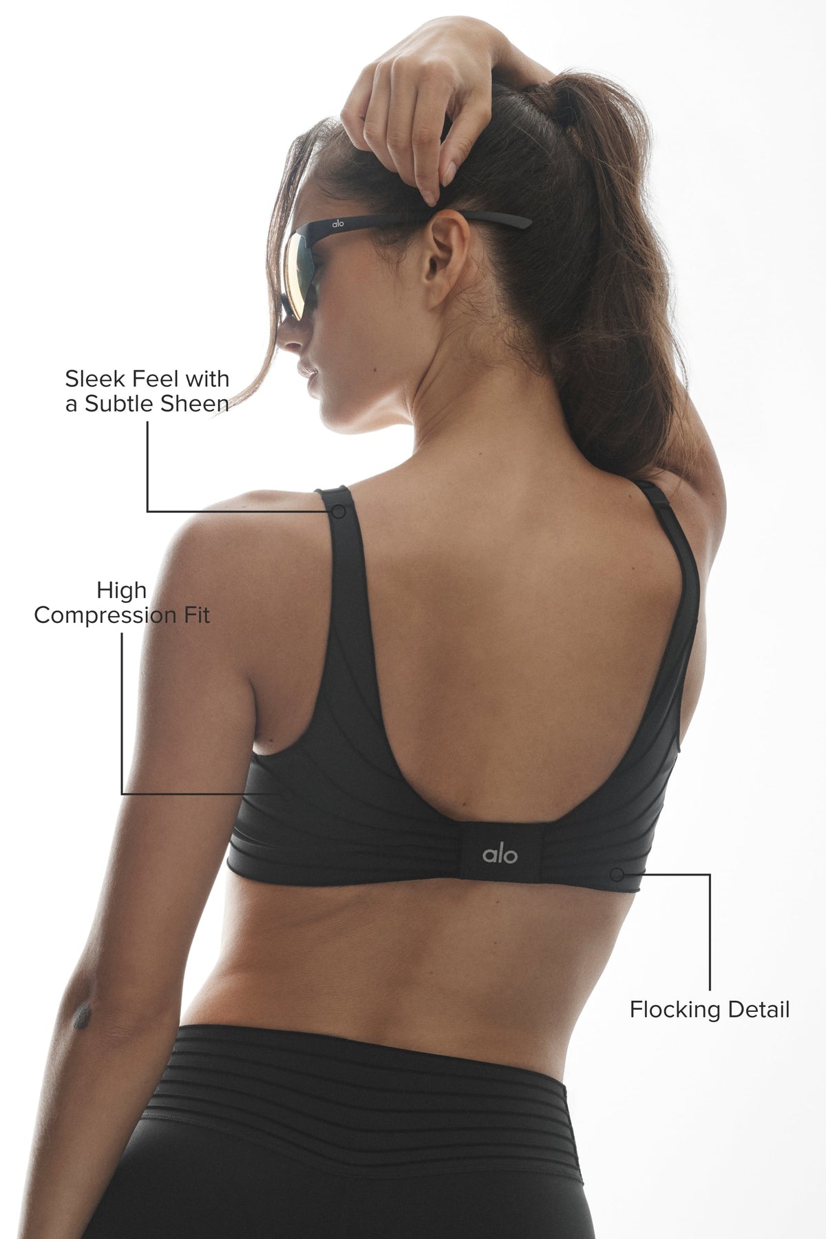 Alo Yoga Airlift Lotus Bra in Black, product image 2 of 4
