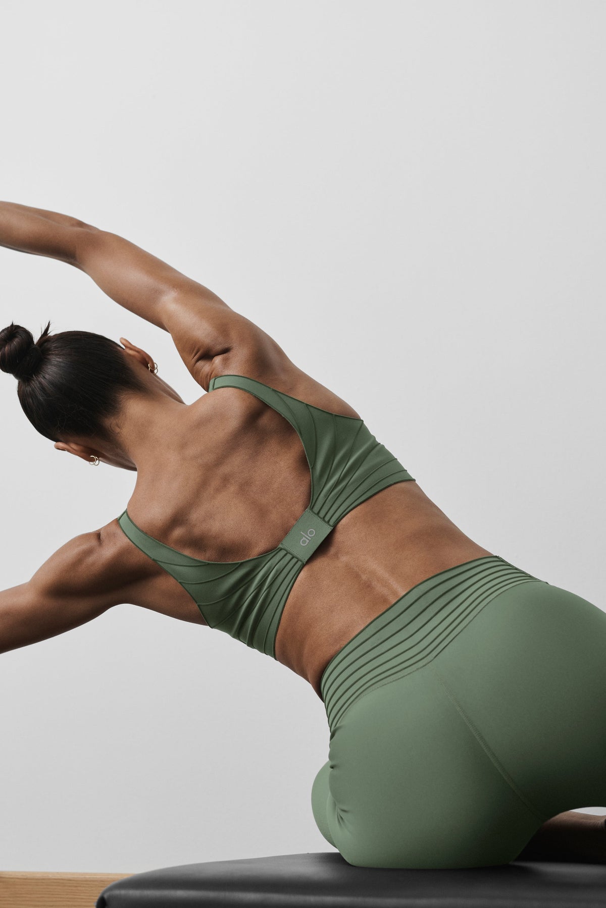 Alo Yoga Airlift Lotus Bra in Bamboo Green, product image 2 of 5