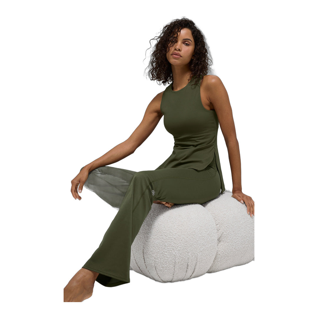 alo ALO Softsculpt Precision Full Length Bra Tank - Green Olive by Alo Yoga