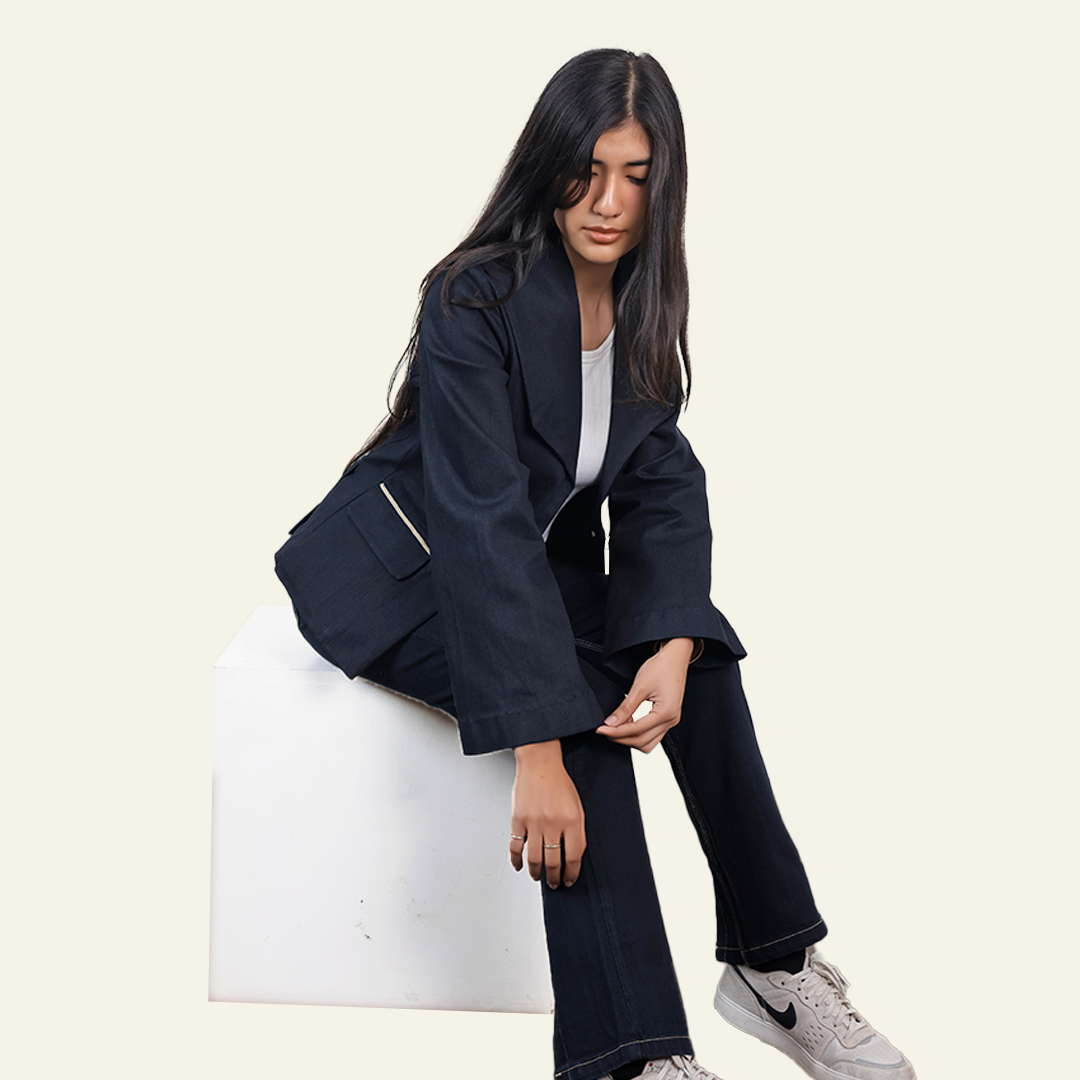 Women’s Dark Selvedge Blazer - Women Liberation by Old Gene