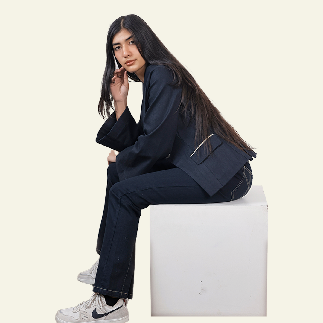 Women’s Dark Selvedge Blazer - Women Liberation by Old Gene