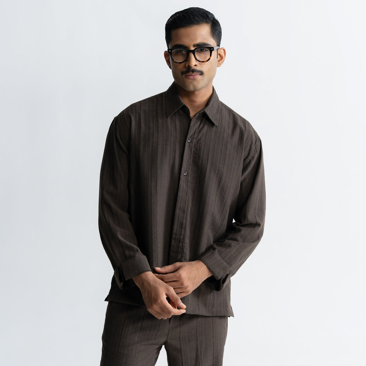 TWINE SHIRT - BROWN by Warping Theories