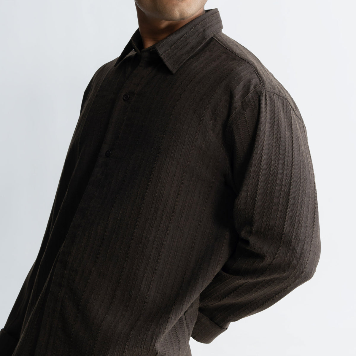 TWINE SHIRT - BROWN by Warping Theories