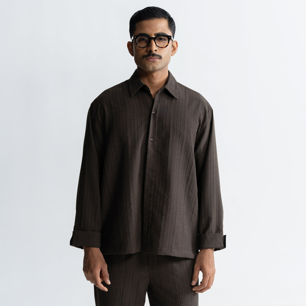 TWINE SHIRT - BROWN by Warping Theories