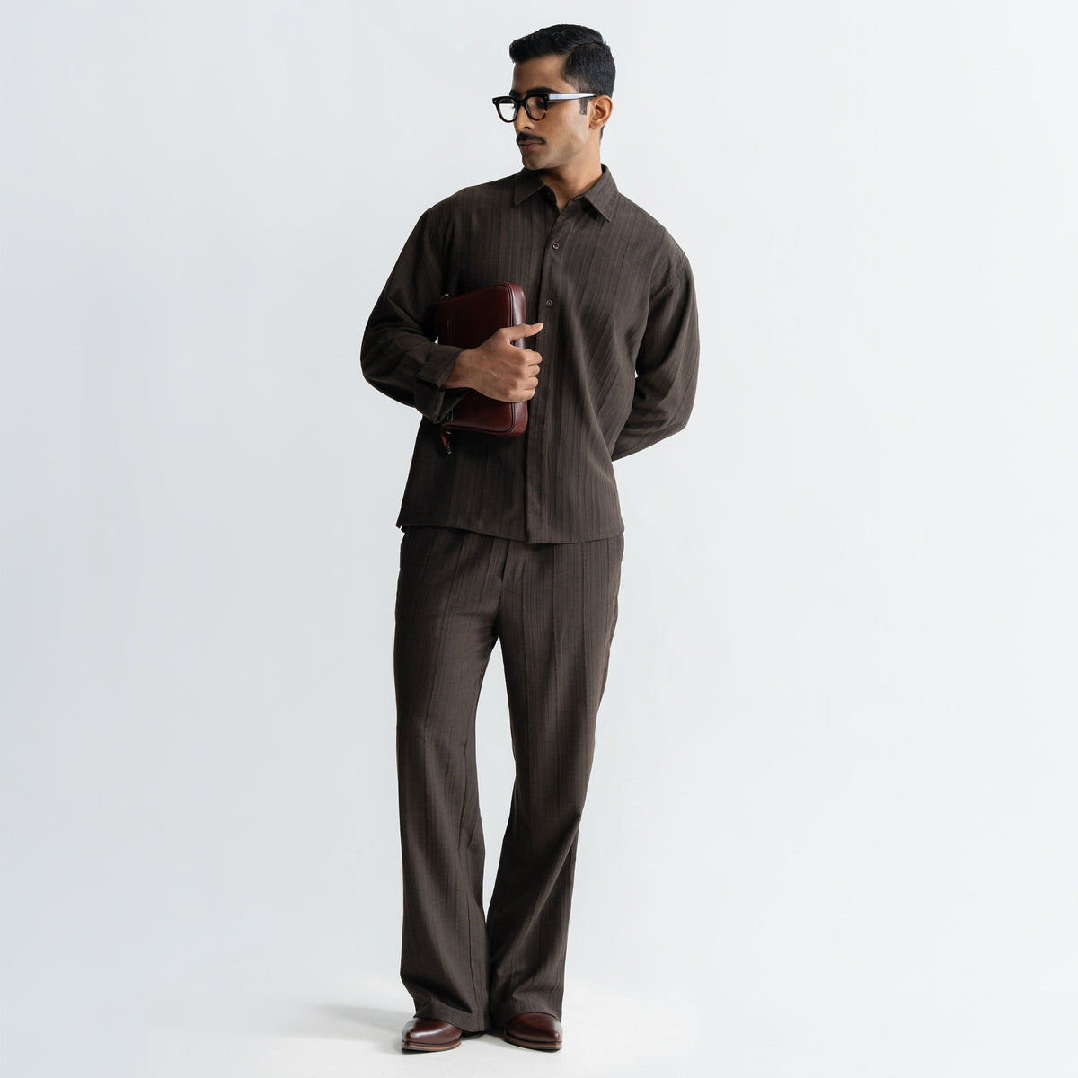 TWINE SHIRT - BROWN by Warping Theories