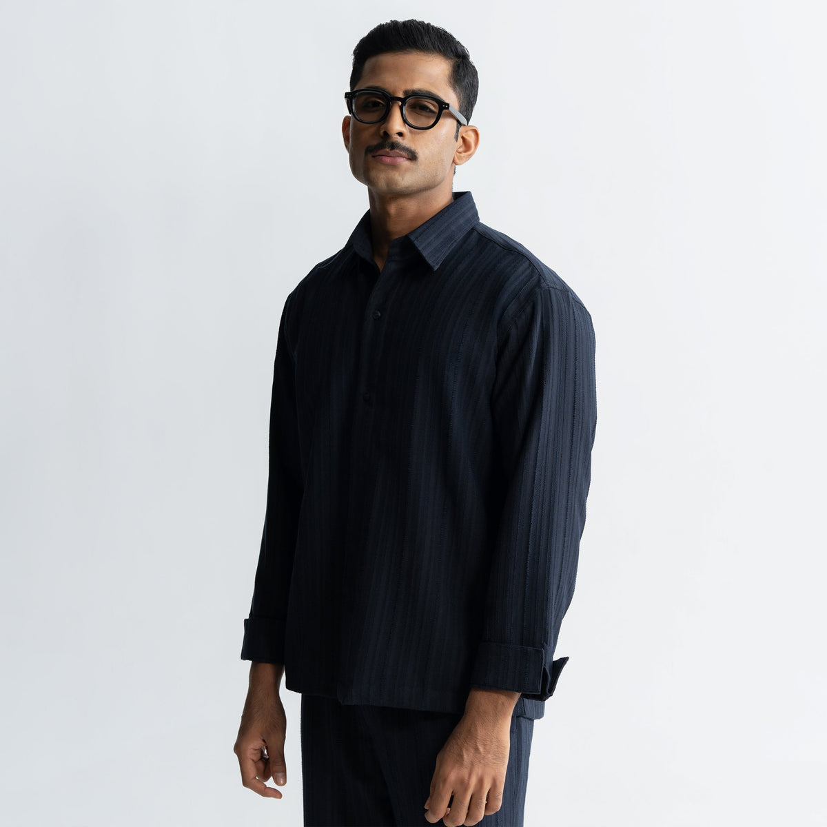 TWINE SHIRT - NAVY by Warping Theories