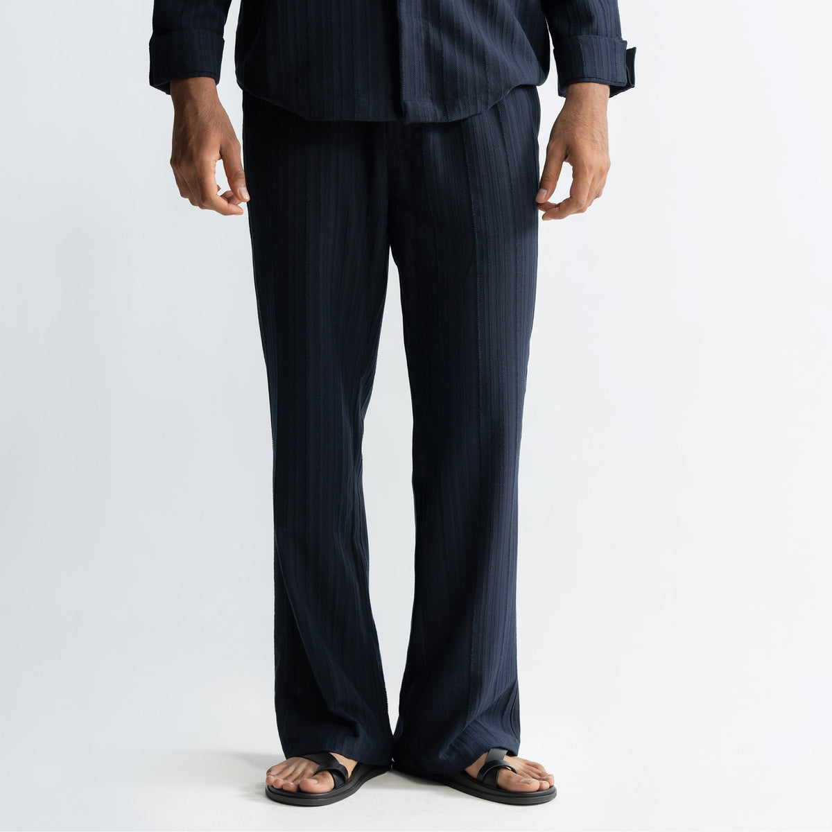 TWINE PANTS - NAVY by Warping Theories