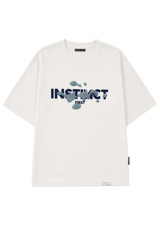 Splash of Instincts - Oversized T-shirt (White) by Instinct First