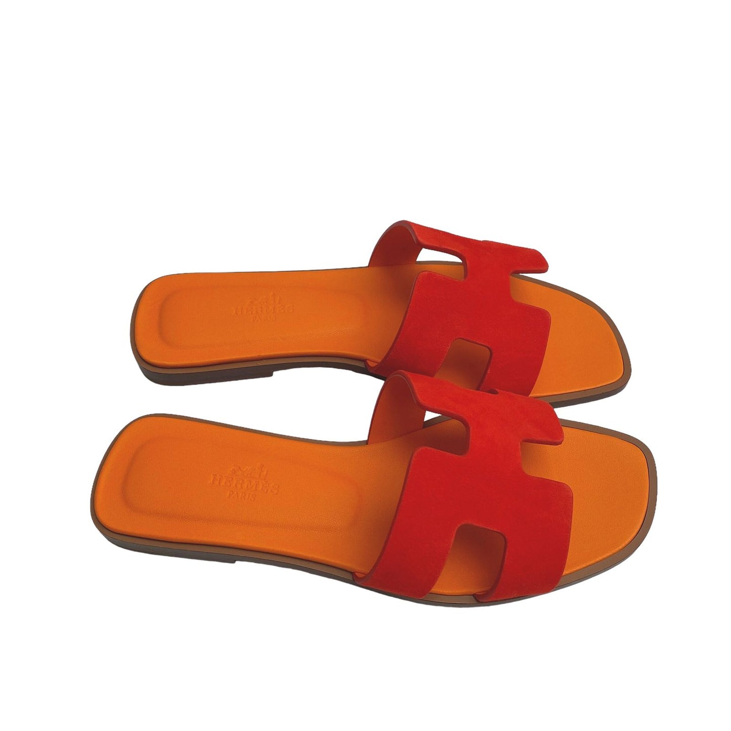 Hermès Oran Sandals – Rouge Écarlate Suede Edition