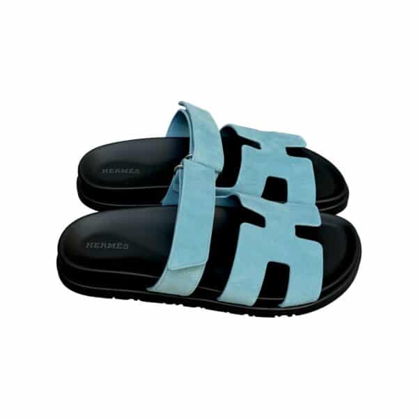 Hermès Oran Sandals – Bleu Minéral Suede Elegance (EU 38.5)