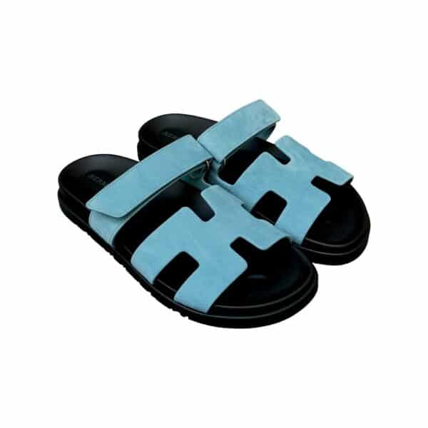 Hermès Oran Sandals – Bleu Minéral Suede Elegance (EU 38.5)