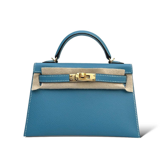Hermès Mini Kelly – Bleu Jean Epsom with Gold Hardware