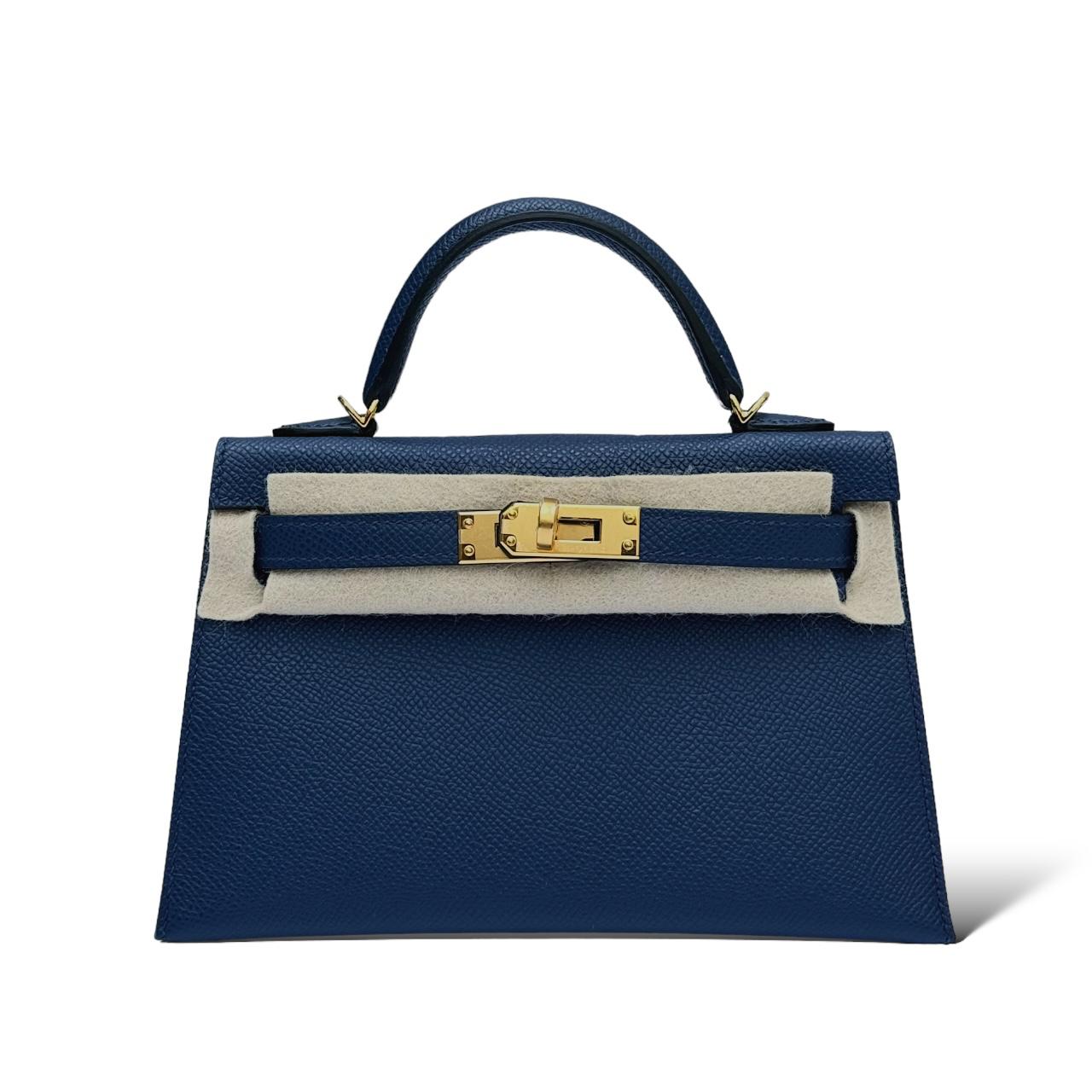 Hermes Mini Kelly – Navy Blue GHW