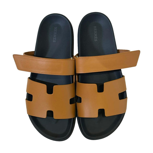 Hermès Chypre Sandals – Gold Leather Edition - Zeuskicks