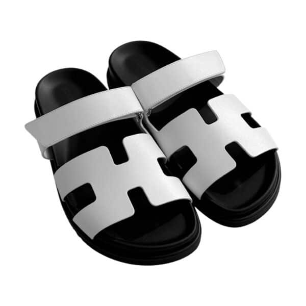 Hermès Chypre Sandals – White Leather (EU 37)
