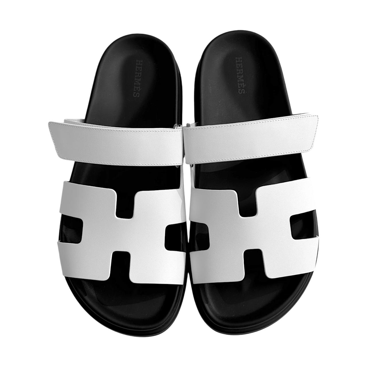 Hermès Chypre Sandals – White Leather (EU 37)
