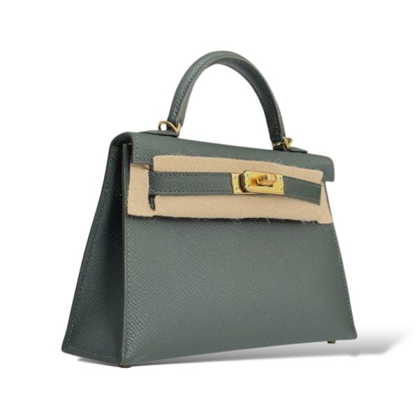 Hermès Kelly Mini Vert Mangrove Epsom Gold Hardware