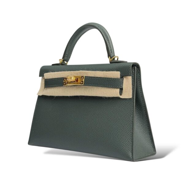 Hermès Kelly Mini Vert Mangrove Epsom Gold Hardware