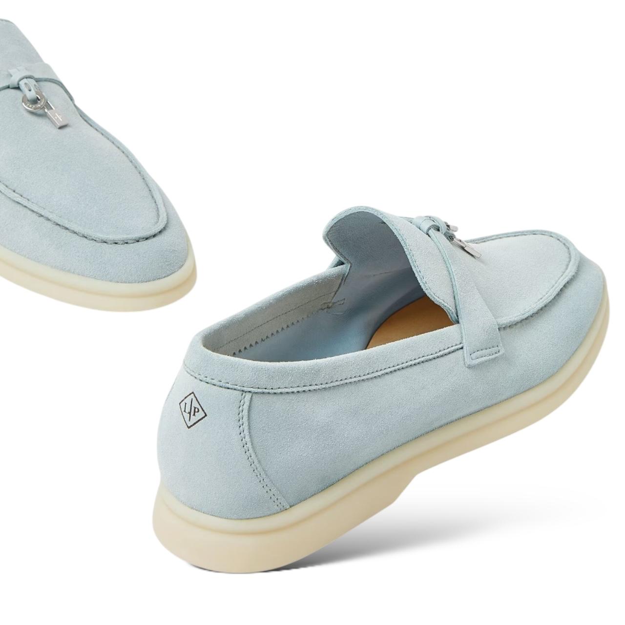 Loro Piana Summer Charms Walk Loafers – Spring Waterfall Melange Suede