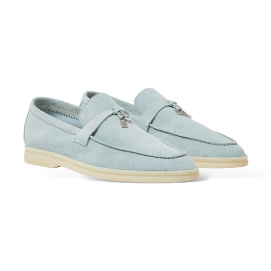 Loro Piana Summer Charms Walk Loafers – Spring Waterfall Melange Suede