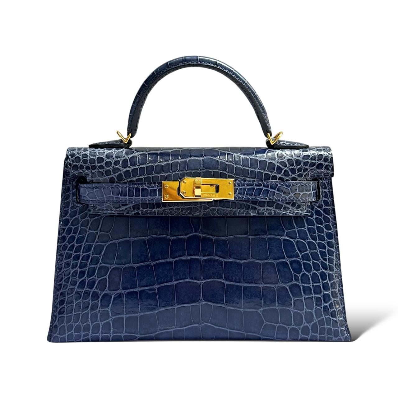 Hermès Kelly Mini – Bleu Saphir Shiny Crocodile with Gold Hardware - Zeuskicks