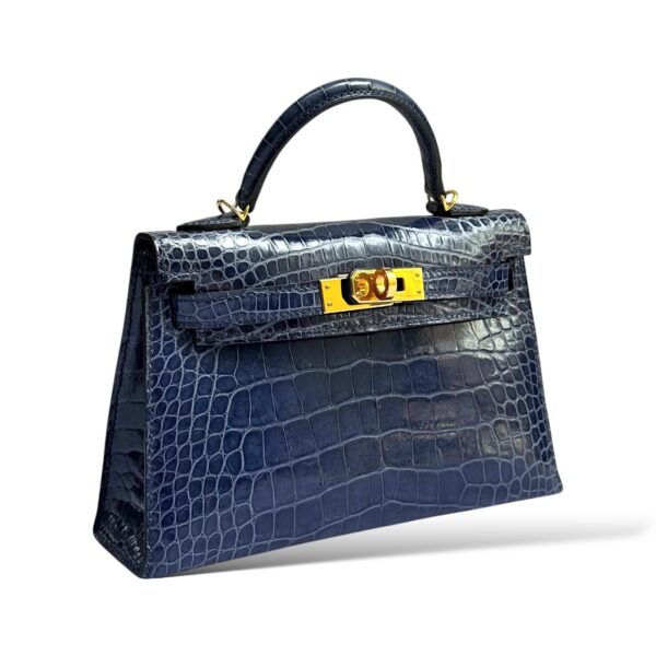Hermès Kelly Mini – Bleu Saphir Shiny Crocodile with Gold Hardware - Zeuskicks