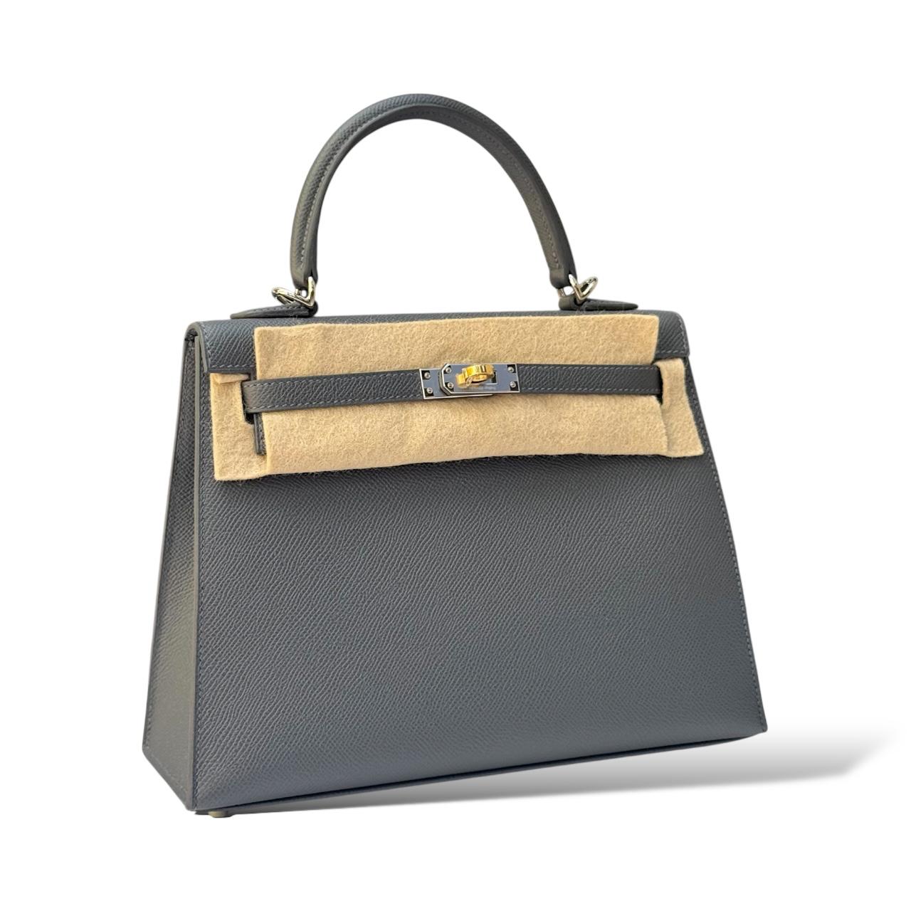 Hermès Kelly 25 – Ardoise Epsom Leather with Electrum Hardware - Zeuskicks