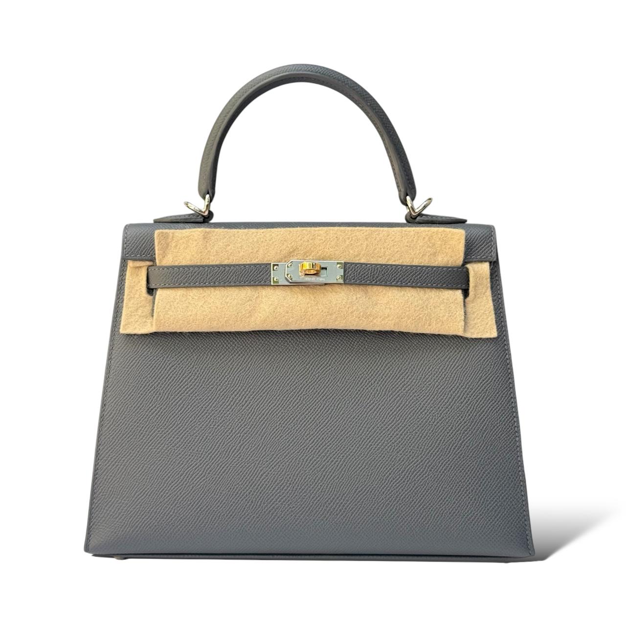 Hermès Kelly 25 – Ardoise Epsom Leather with Electrum Hardware - Zeuskicks