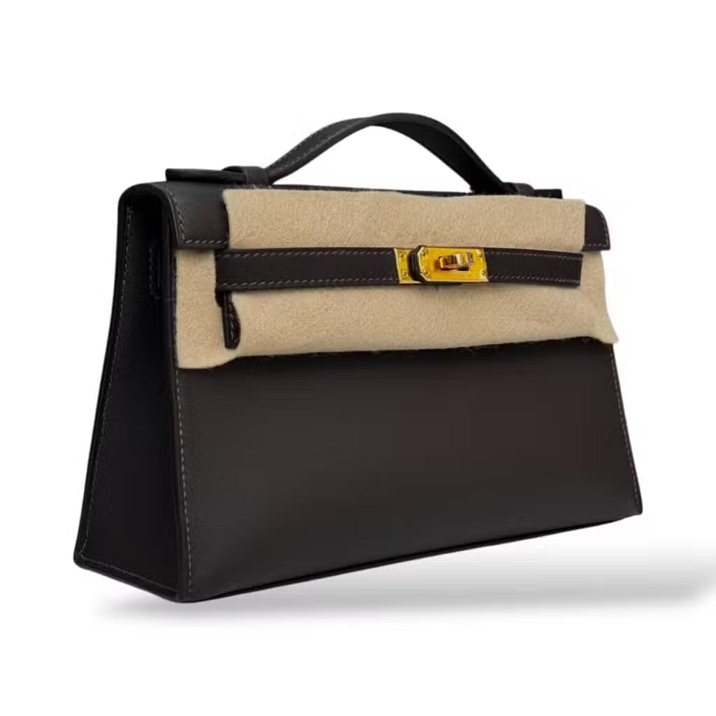 Hermès Kelly Pochette – Bai Brun Swift with Gold Hardware