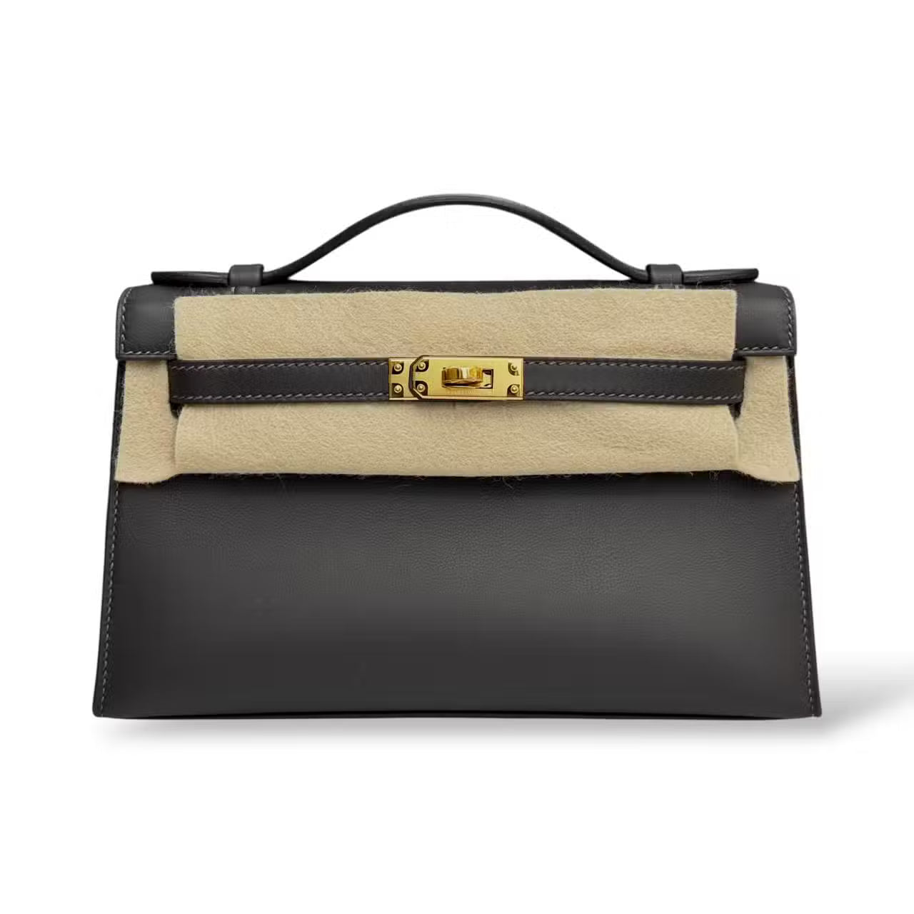 Hermès Kelly Pochette – Bai Brun Swift with Gold Hardware