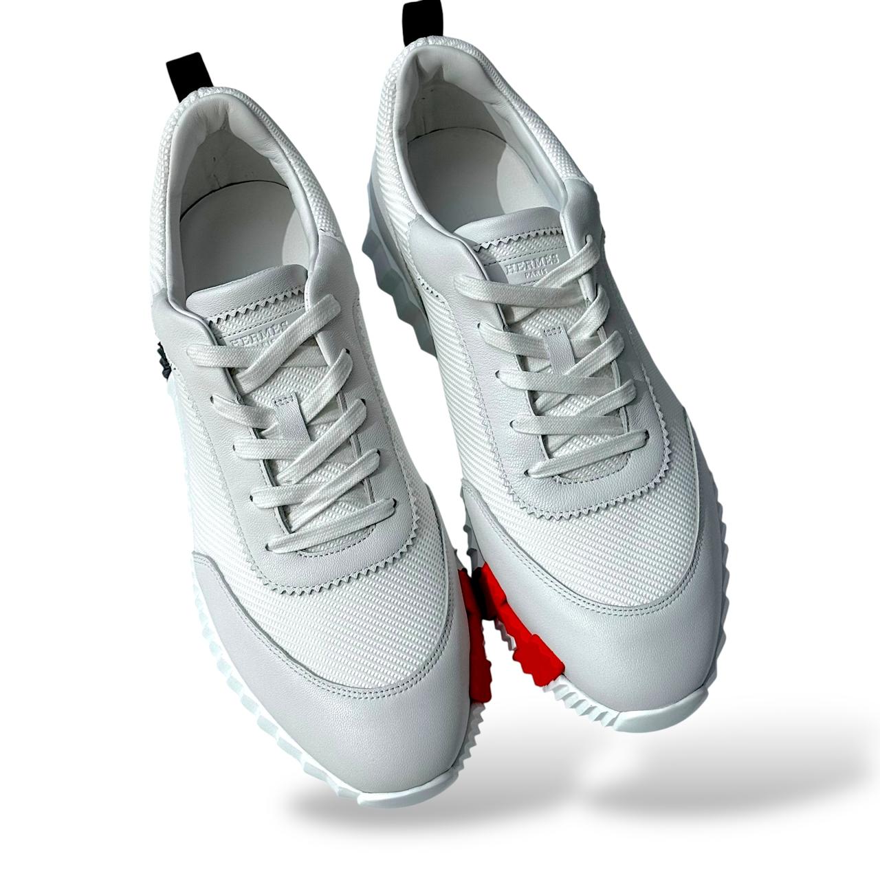 Hermès Bouncing Sneakers – Blanc Mesh & Sport Goatskin Edition