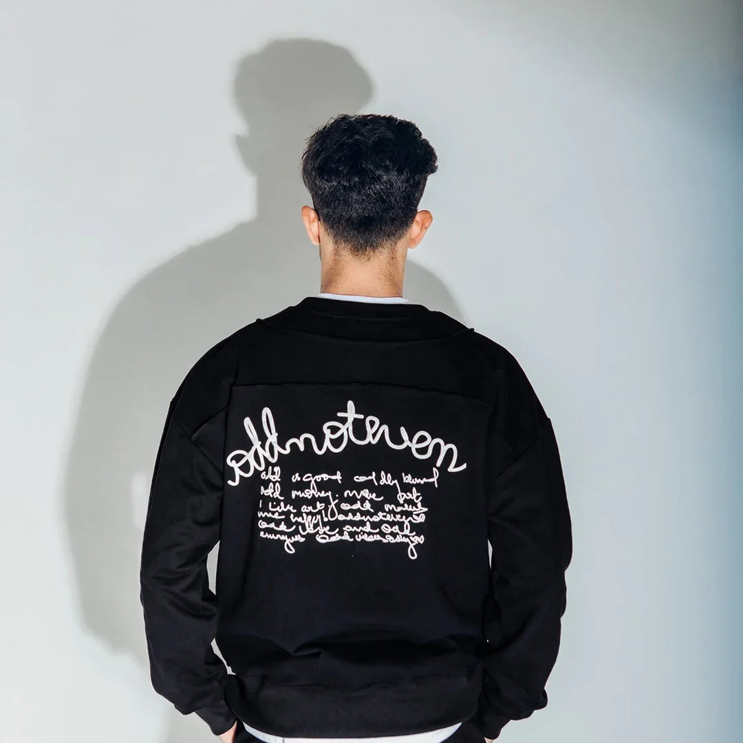 Black Scribble Sweatshirt by oddnoteven