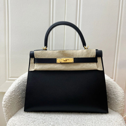 Hermès Kelly 28 Sellier – Black Noir Madame Leather with Gold Hardware