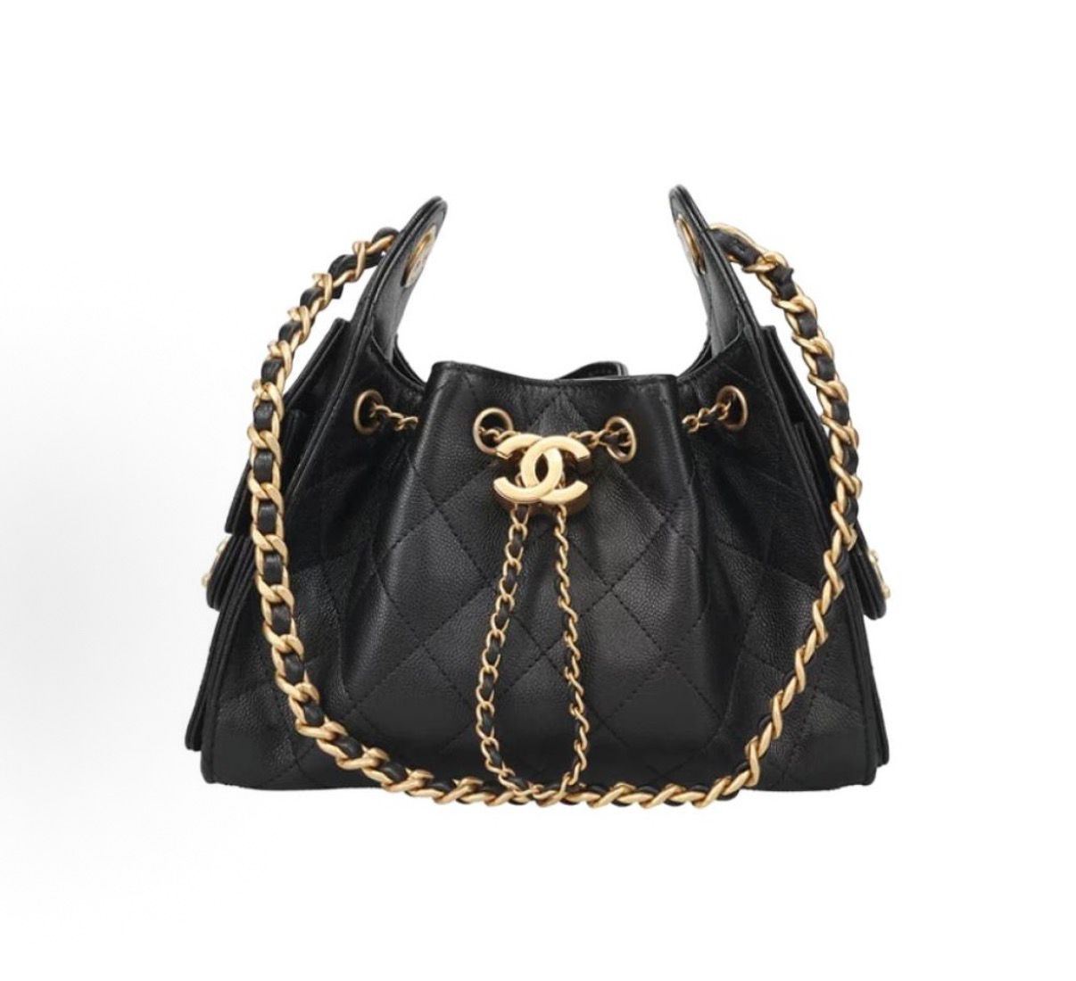 Chanel Mini 25 Handbag – Quilted Caviar Leather in Black with Gold Hardware - Zeuskicks