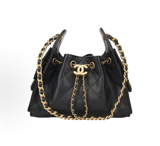 Chanel Mini 25 Handbag – Quilted Caviar Leather in Black with Gold Hardware - Zeuskicks