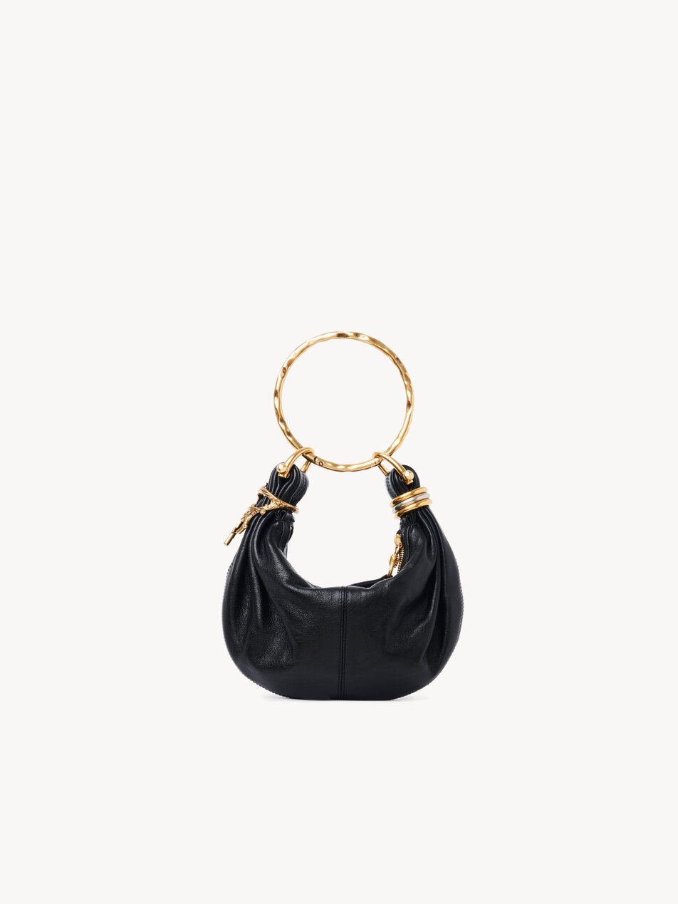 CHLOE Mini Bracelet Hobo bag in grained leather Black by CHLOE