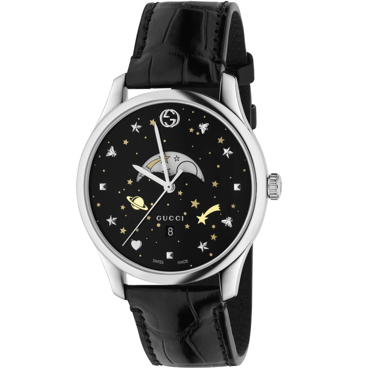 Unisex Gucci YA126327 G-Timeless Black Dial Leather Quartz Watch