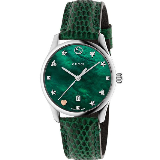 Ladies Gucci G-Timeless YA126585 Green Leather Watch 29mm