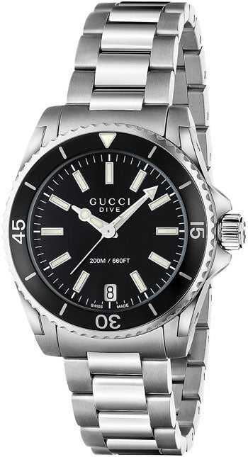 Ladies' Gucci Dive YA136403 Swiss Quartz Watch with Black Dial