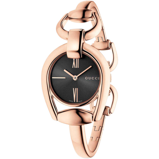 Ladies Gucci YA139507 Rose Gold PVD Horsebit Bangle Watch