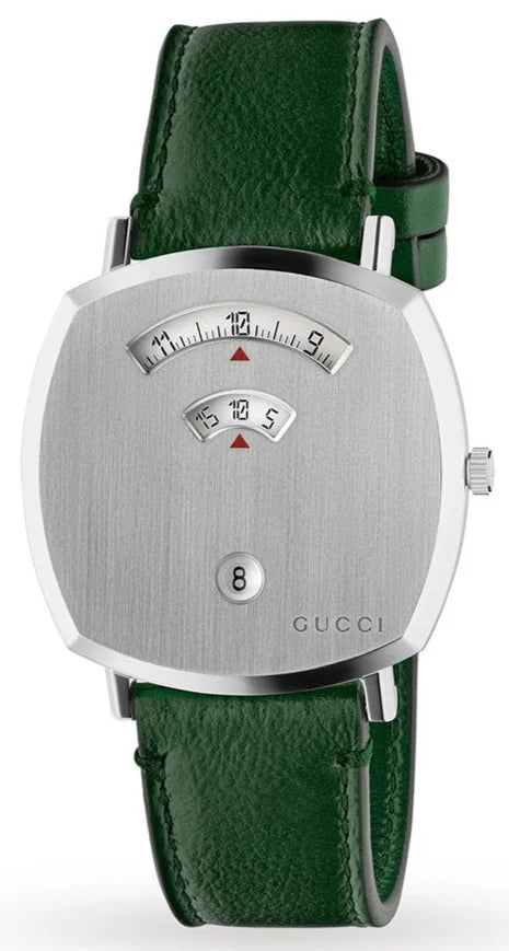 Men’s Gucci YA157412 Grip Quartz Watch with Silver Dial