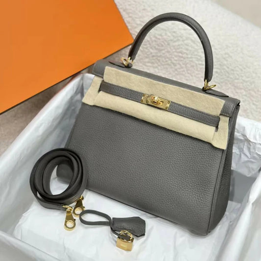 Hermès Kelly 25 – Gris Étains Togo Leather with Gold Hardware - Zeuskicks