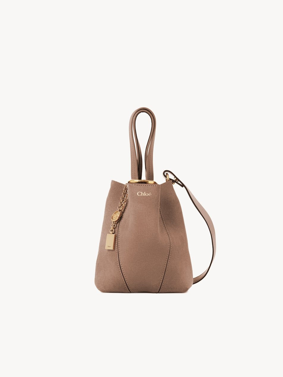 CHLOE Small Chloé Spin tote bag in suede leather Motty Grey by CHLOE