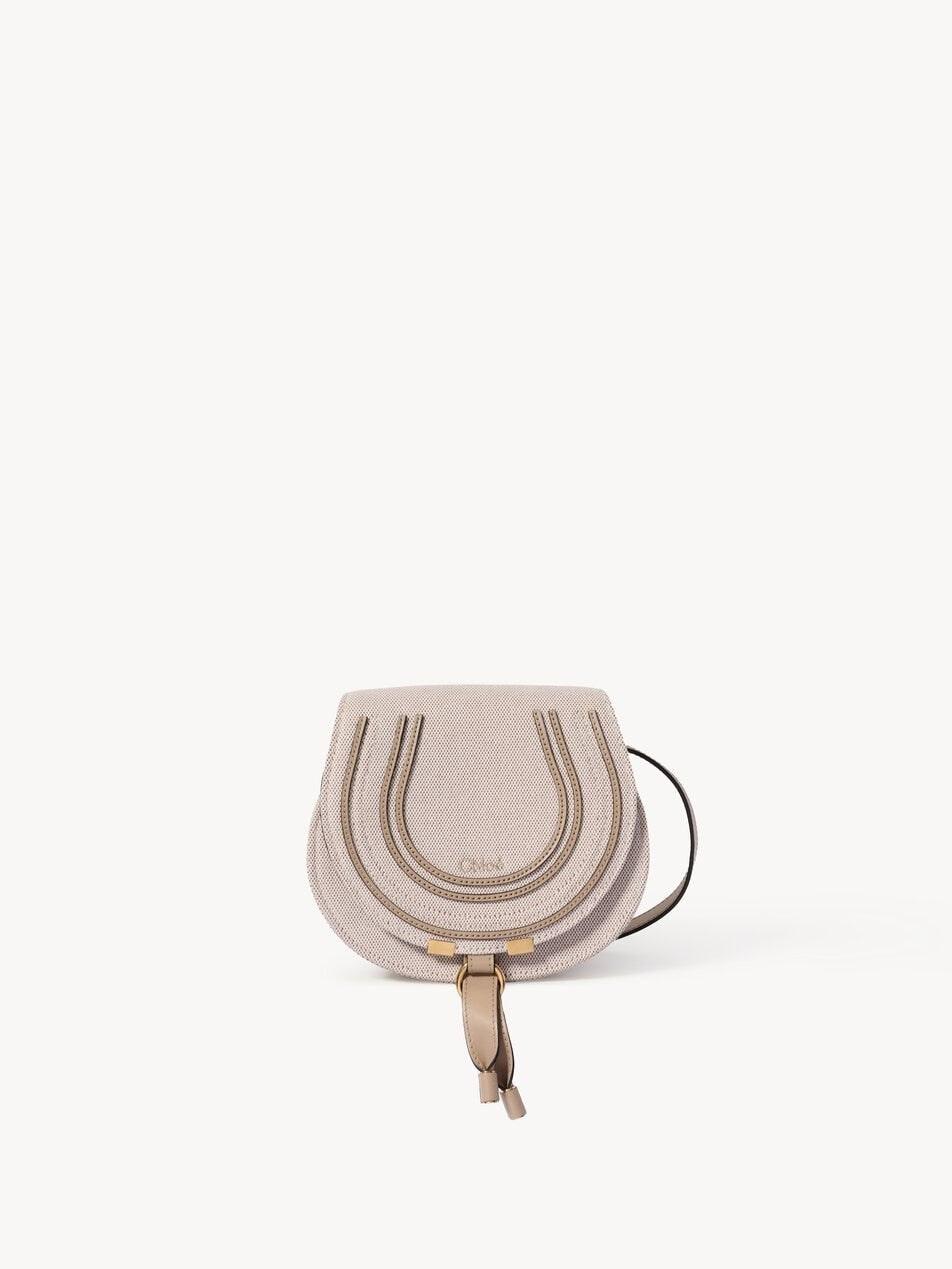 CHLOE Small Marcie saddle bag in canvas Boyish Brown by CHLOE