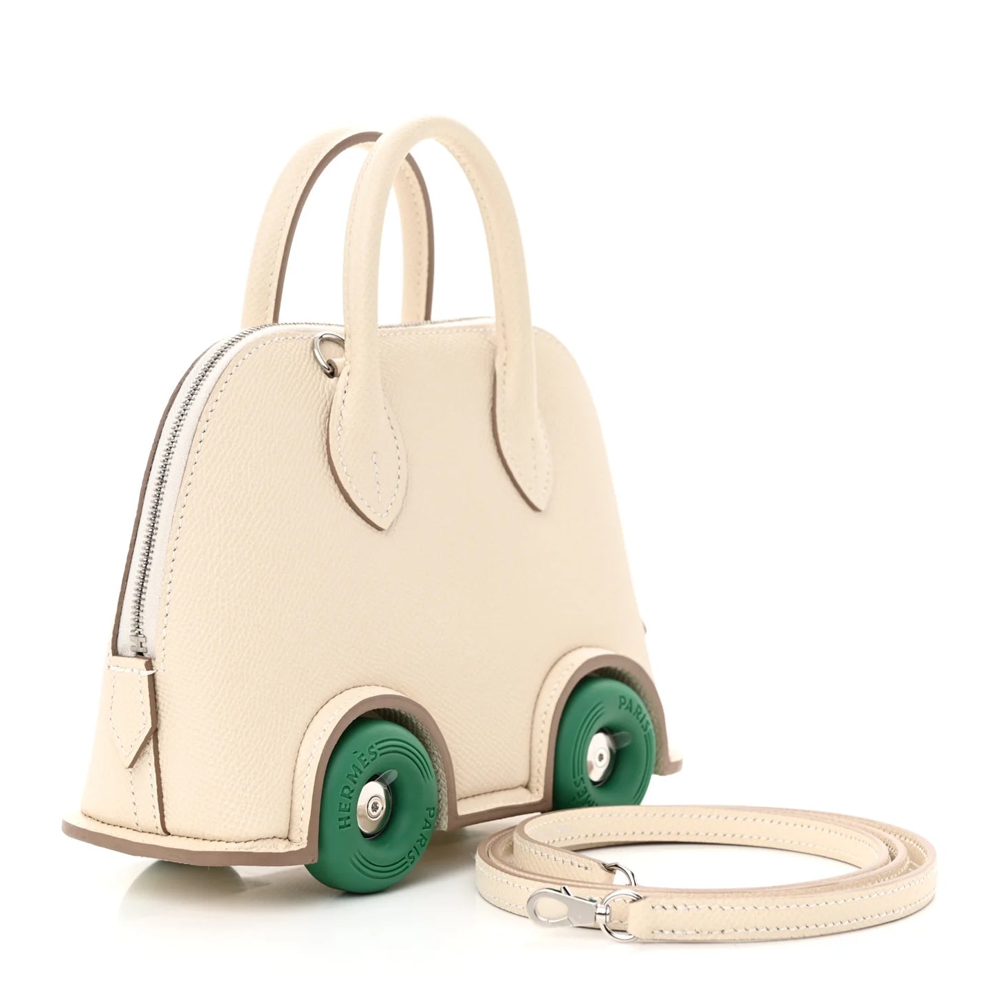 Hermès Mini Bolide On Wheels Epsom Leather – Craie & Vert Véronèse