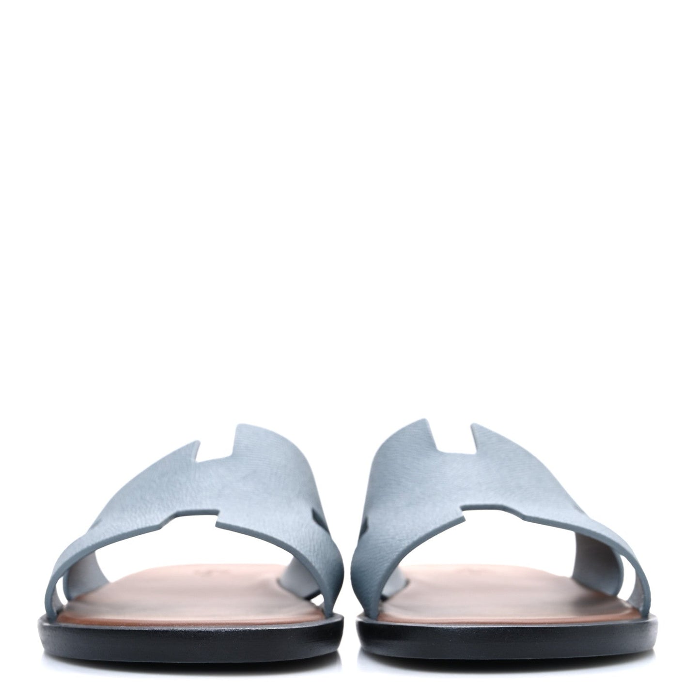 Hermès Izmir Sandals – Gris Antarctique & Brique Epsom Calfskin